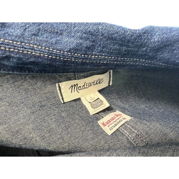 Madewell x Kaihara Blue Denim Chore Jacket in Terrell Wash $198 Size Large - Picture 3 of 12